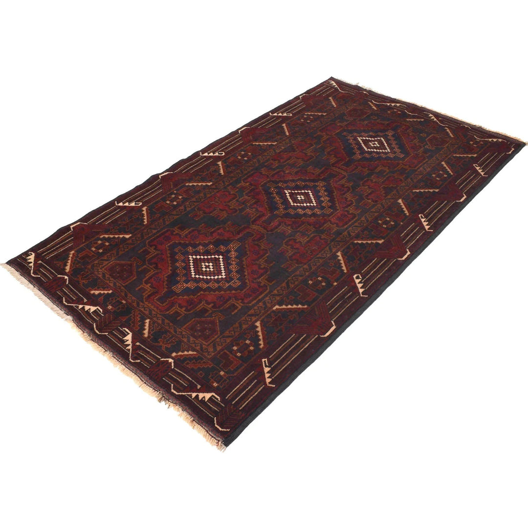 Afghan Baluchi Rug 3' 9" x 6' 9" Hand-Knotted | No. AL10915