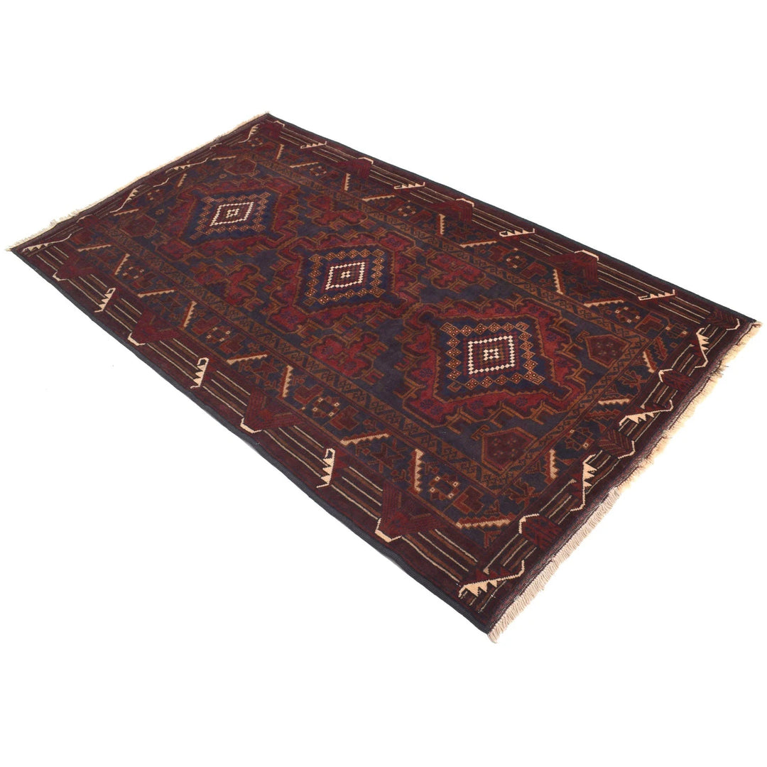 Afghan Baluchi Rug 3' 9" x 6' 9" Hand-Knotted | No. AL10915