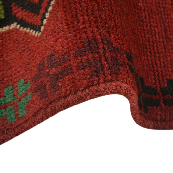 Red Afghan Baluchi Rug 4' 2" x 6' 8" Hand-Knotted | No. AL10939