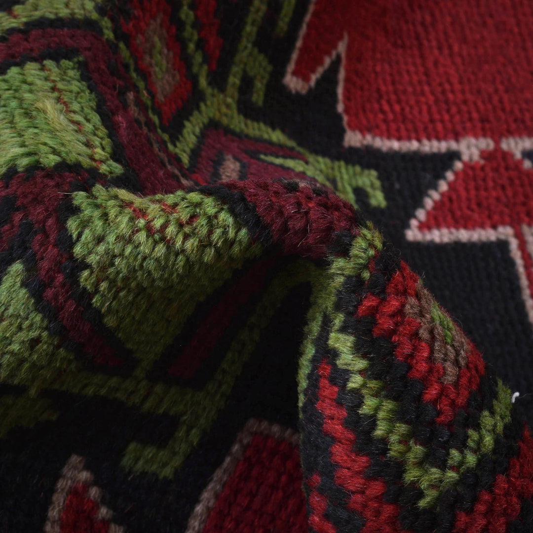 Red Afghan Baluchi Rug 4' 2" x 6' 8" Hand-Knotted | No. AL10939