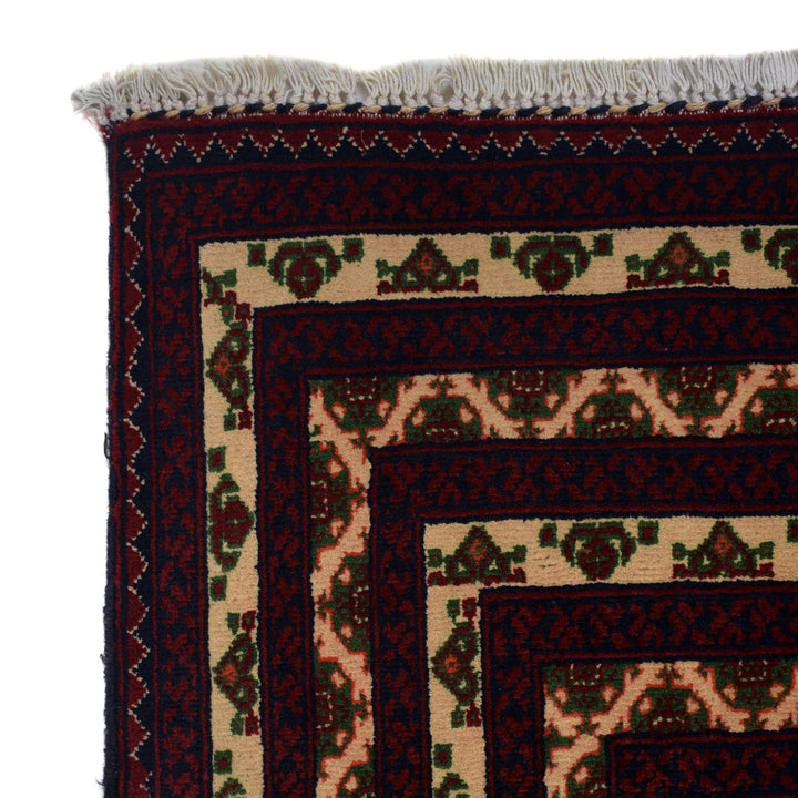 Beige Afghan Khoja Roshnai Rug 6' 5" x 9' 3" Hand-Knotted | No. AL10954