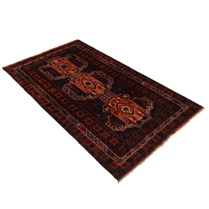 Afghan Baluchi Rug 3' 2" x 5' 7" Hand-Knotted | No. AL10967