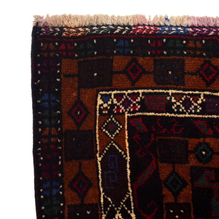 Afghan Baluchi Rug 3' 2" x 5' 7" Hand-Knotted | No. AL10967