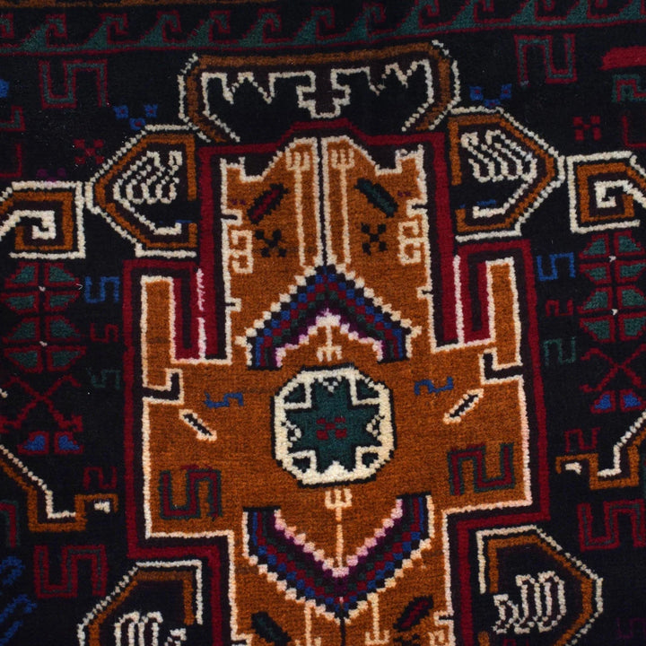 Afghan Baluchi Rug 3' 2" x 5' 7" Hand-Knotted | No. AL10967