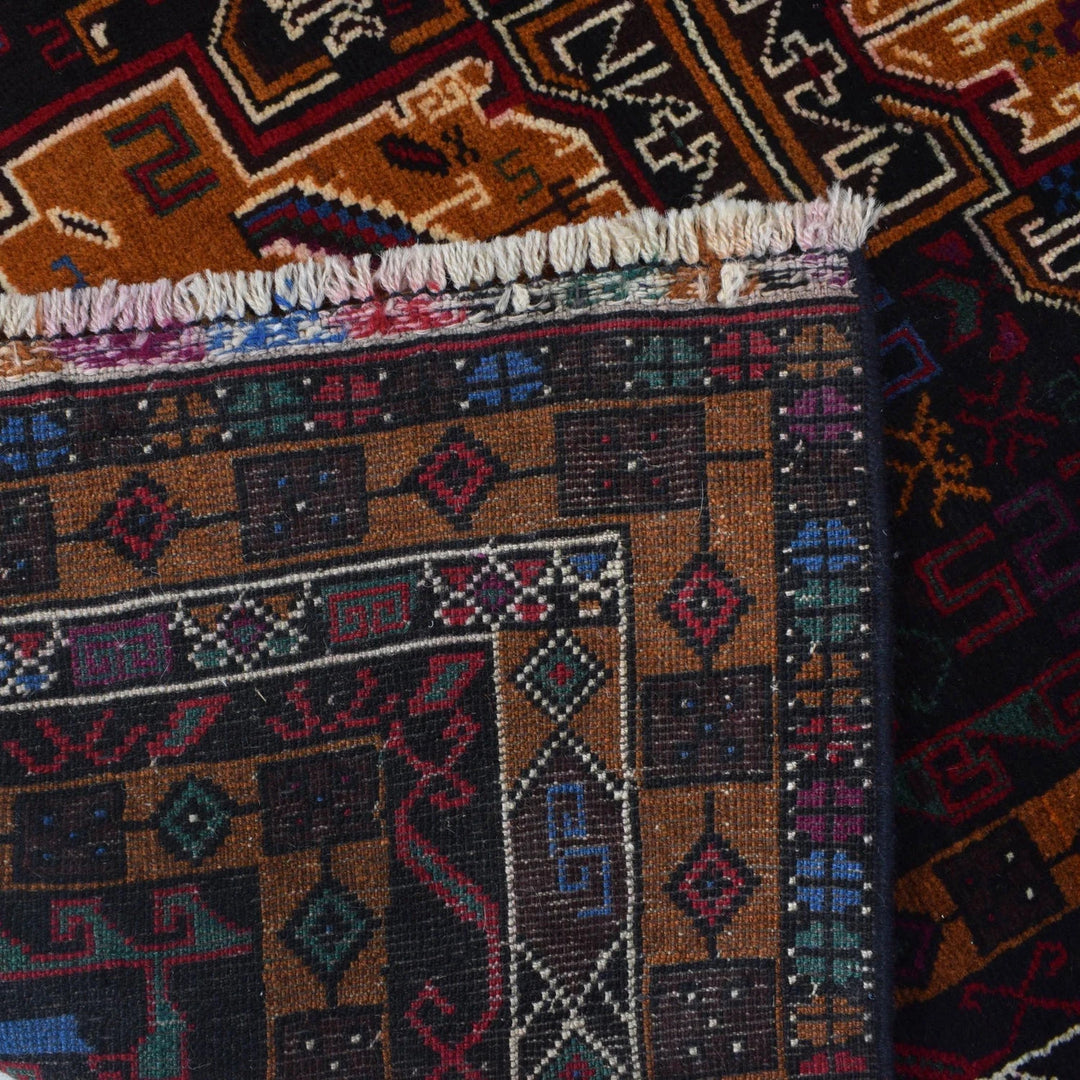 Afghan Baluchi Rug 3' 2" x 5' 7" Hand-Knotted | No. AL10967