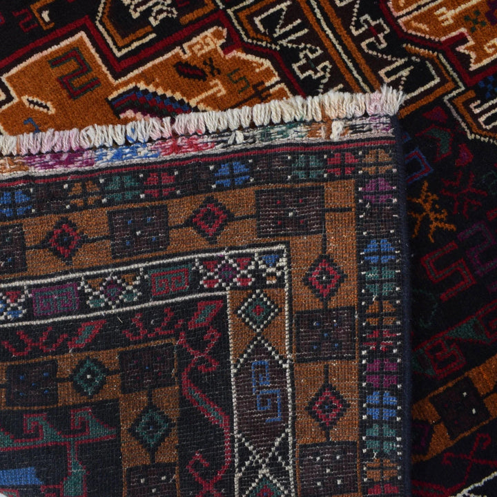 Afghan Baluchi Rug 3' 2" x 5' 7" Hand-Knotted | No. AL10967