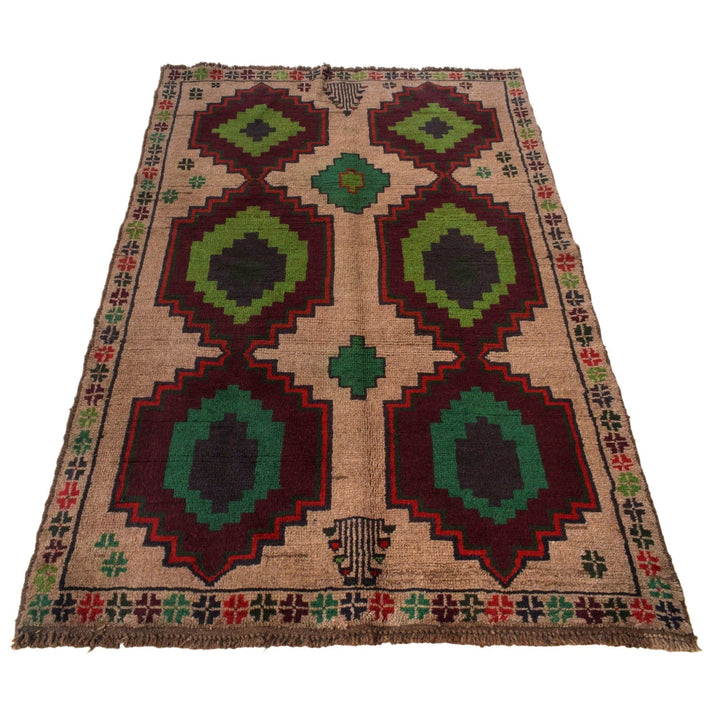 Afghan Baluchi Rug 3' 11" x 6' 4" Hand-Knotted | No. AL10974