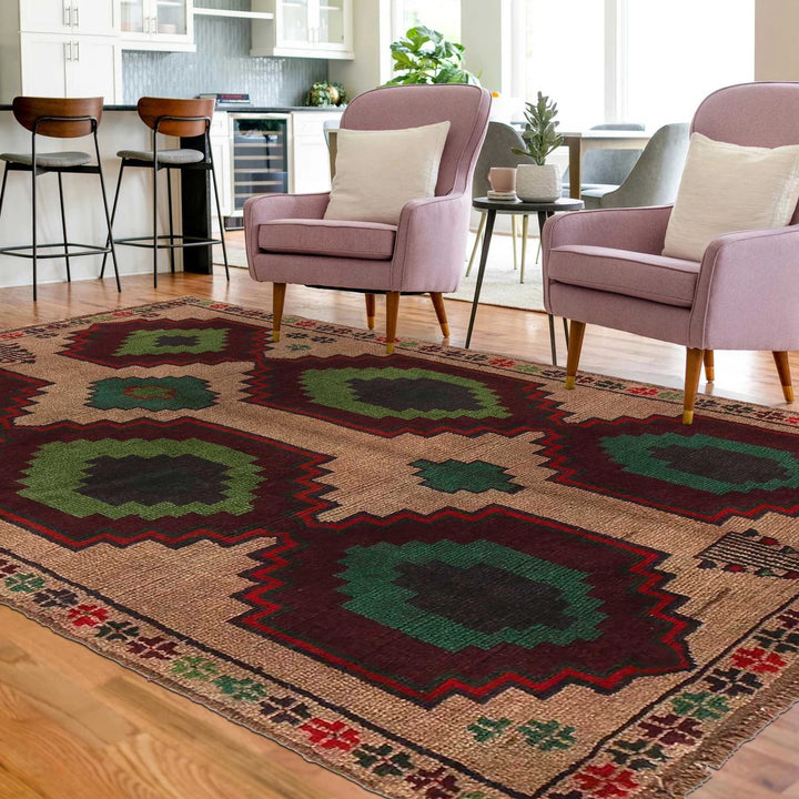 Afghan Baluchi Rug 3' 11" x 6' 4" Hand-Knotted | No. AL10974