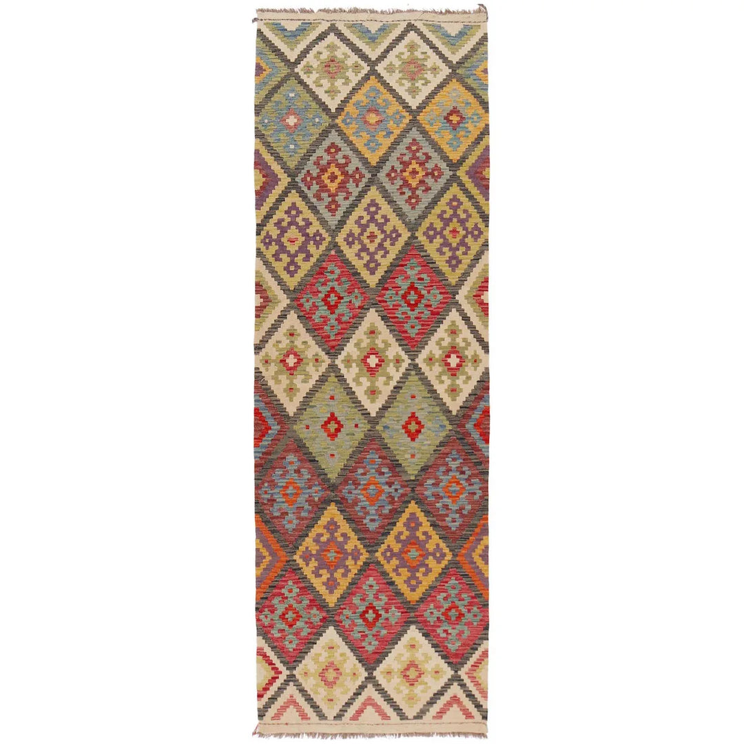 Afghan Kilim Rug 2' 11" x 9' 8" Flat-Weave | No. AL10999