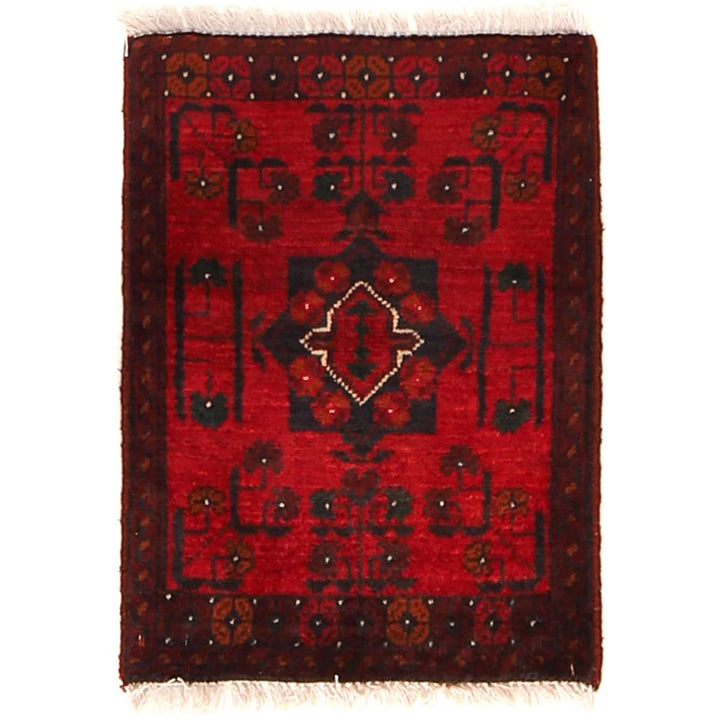 Afghan Oriental Doormat 1' 5" x 1' 10" Hand-Knotted | No. AL11047