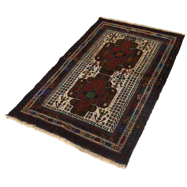Afghan Baluchi Rug 2' 11" x 4' 10" Hand-Knotted | No. AL11064