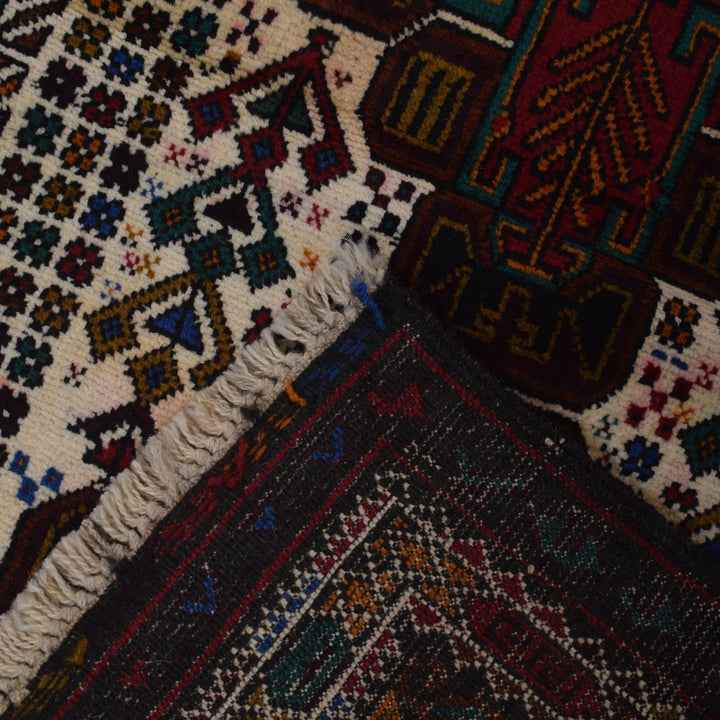 Afghan Baluchi Rug 2' 11" x 4' 10" Hand-Knotted | No. AL11064