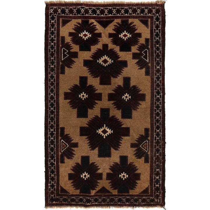 Afghan Baluchi Rug 2' 9" x 4' 9" Hand-Knotted | No. AL11081