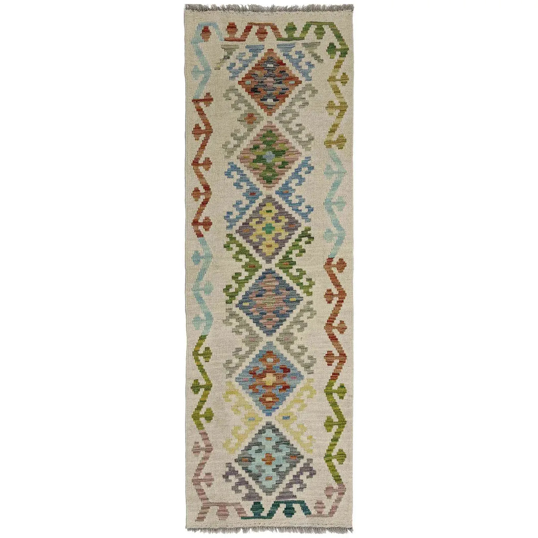 Afghan Vegetable Kilim Rug 1' 11" x 5' 8" Flat-Weave | No. AL111690