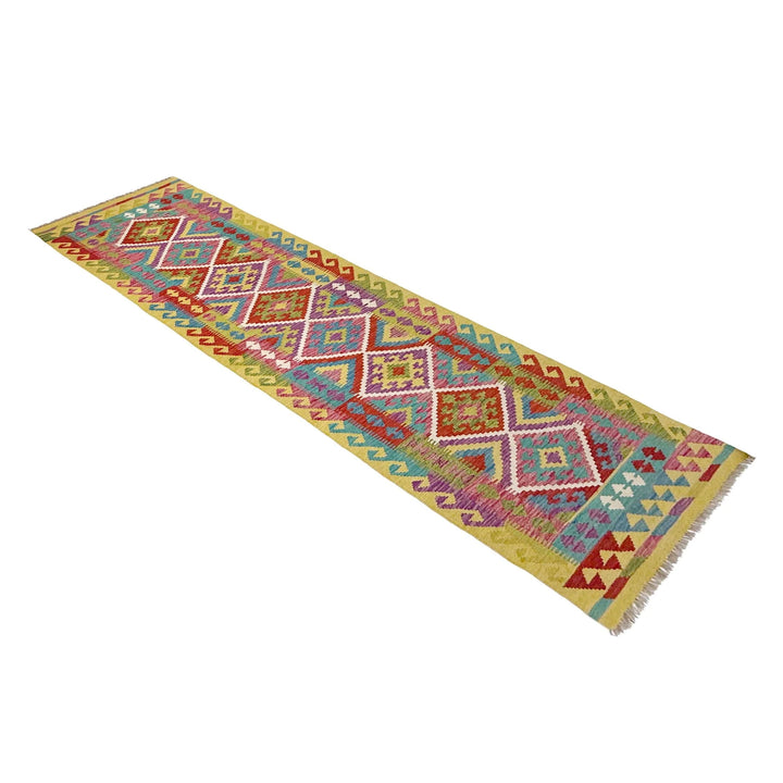Afghan Vegetable Kilim Rug 2' 7" x 9' 9" Flat-Weave | No. AL111702