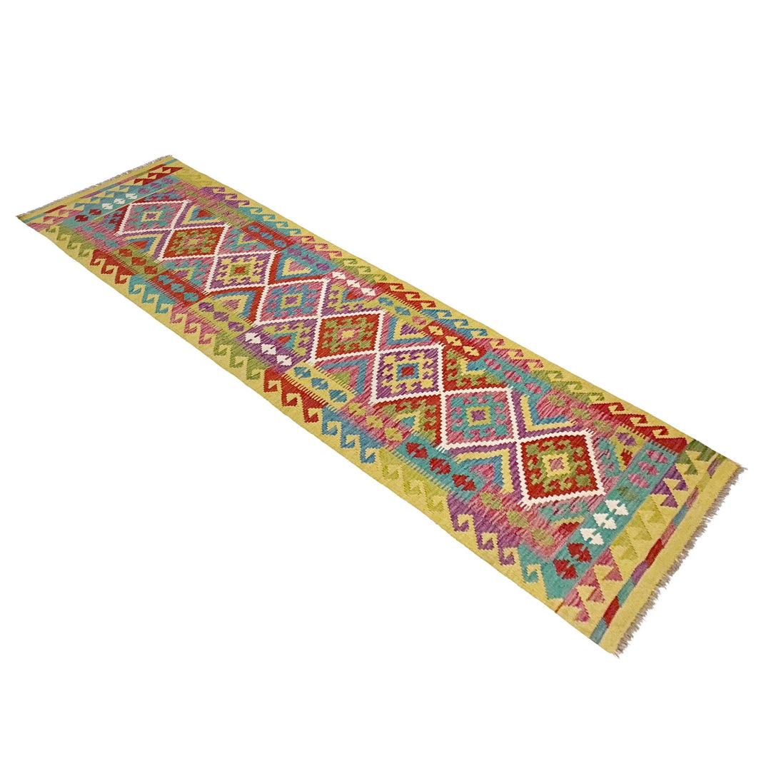 Afghan Vegetable Kilim Rug 2' 7" x 9' 9" Flat-Weave | No. AL111702