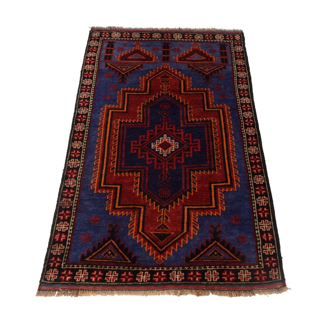 Afghan Baluchi Rug 2' 10" x 4' 8" Hand-Knotted | No. AL11170