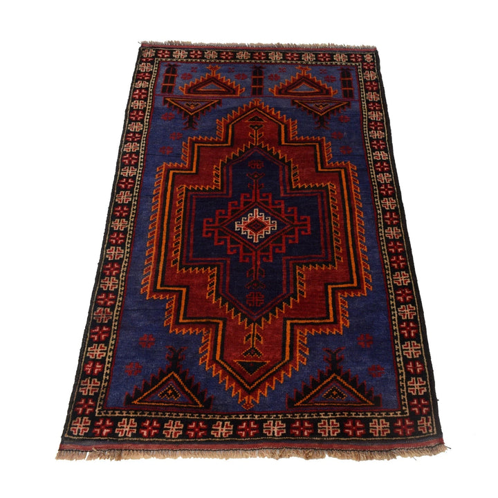 Afghan Baluchi Rug 2' 10" x 4' 8" Hand-Knotted | No. AL11170