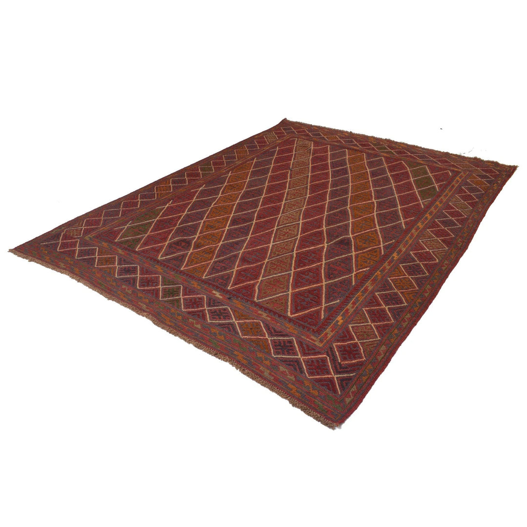 Afghan Mashwani Rug 6' 10" x 9' 6" Hand-Knotted | No. AL11186