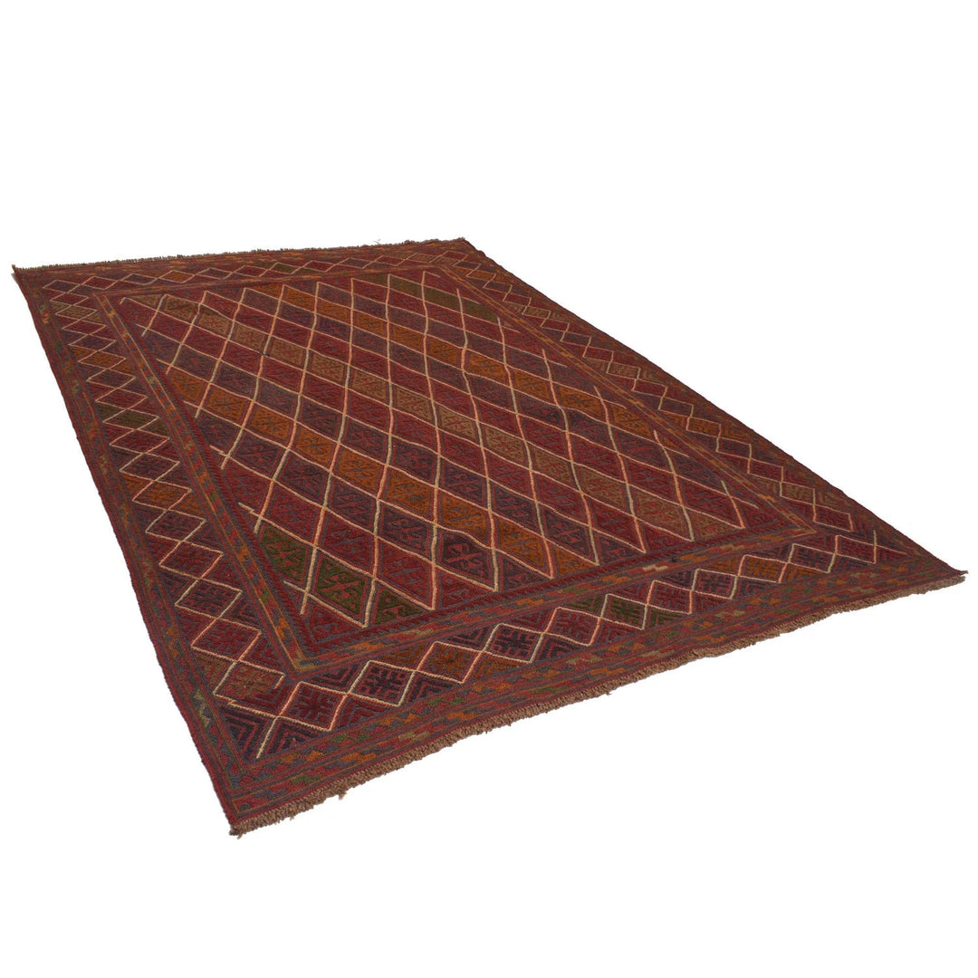 Afghan Mashwani Rug 6' 10" x 9' 6" Hand-Knotted | No. AL11186