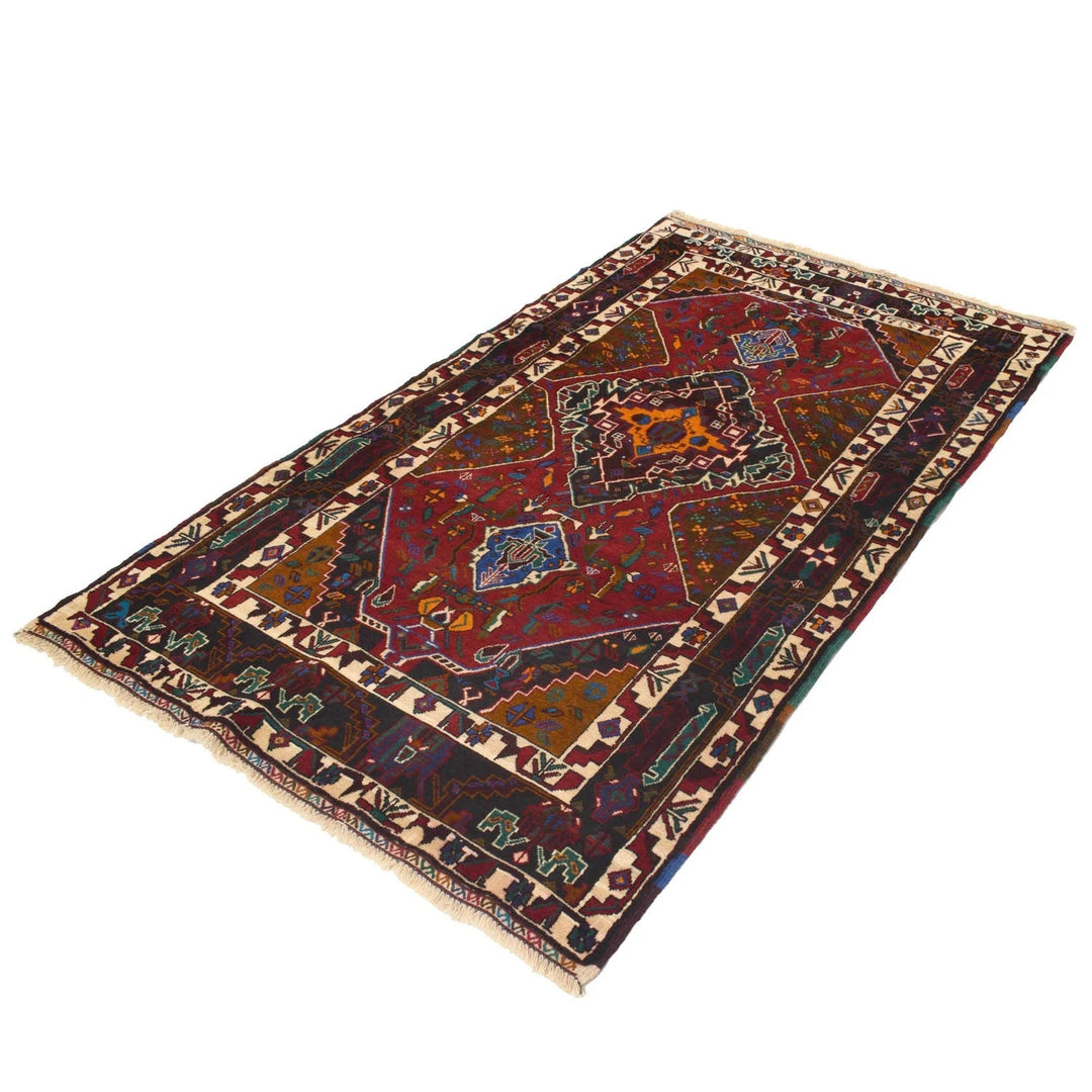Afghan Baluchi Rug 3' 10" x 6' 8" Hand-Knotted | No. AL11235