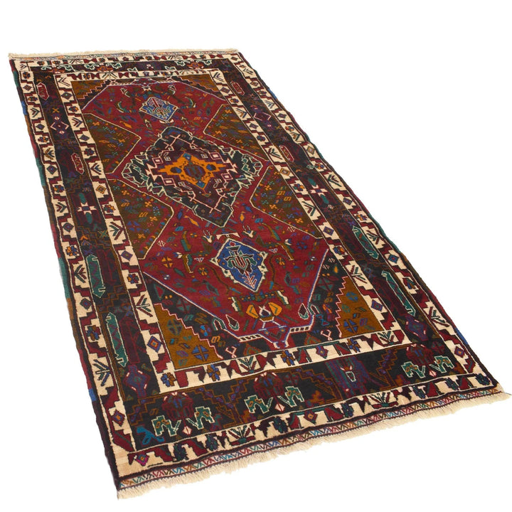 Afghan Baluchi Rug 3' 10" x 6' 8" Hand-Knotted | No. AL11235