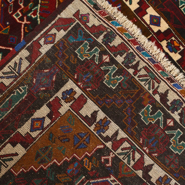 Afghan Baluchi Rug 3' 10" x 6' 8" Hand-Knotted | No. AL11235