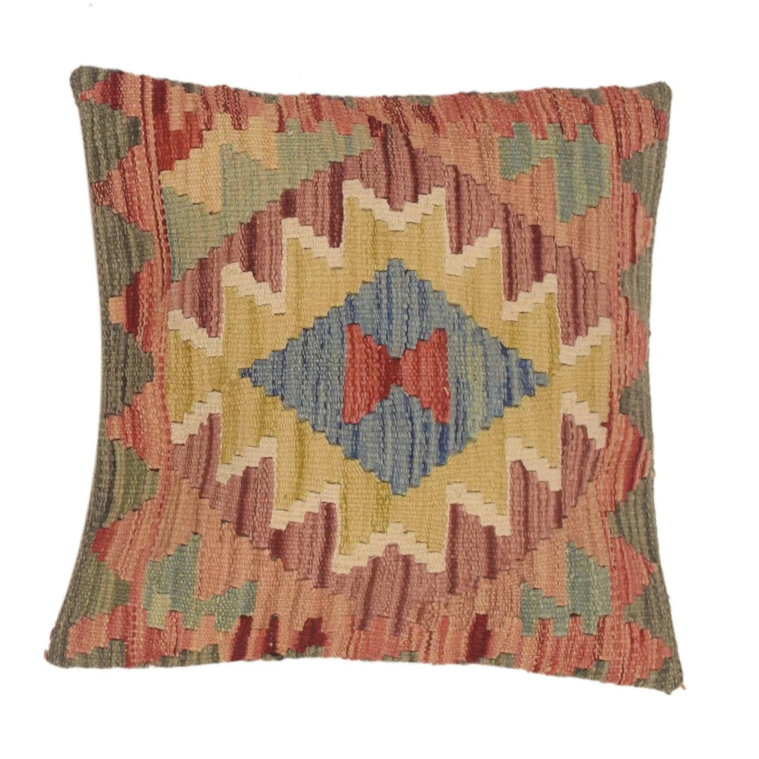 Afghan Geometric Rug 1' 6" x 1' 6" Flat-Weave | No. AL11237
