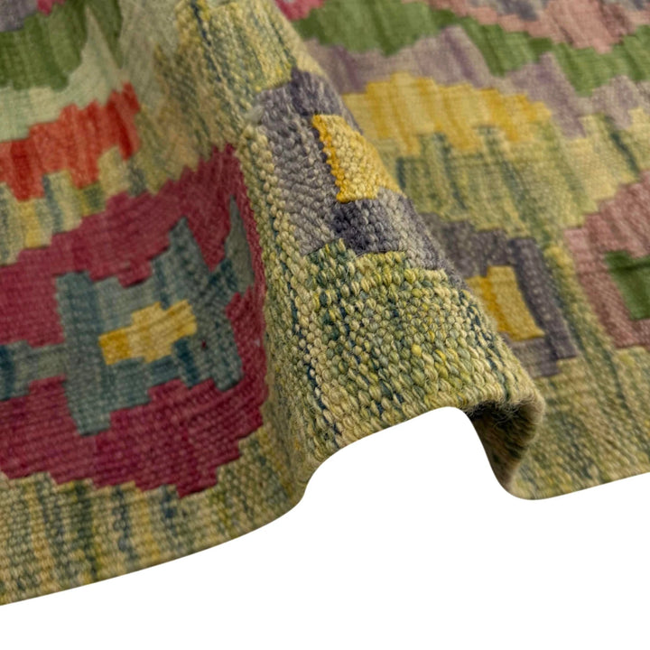 Afghan Vegetable Kilim Rug 5' 3" x 6' 7" Flat-Weave | No. AL112766