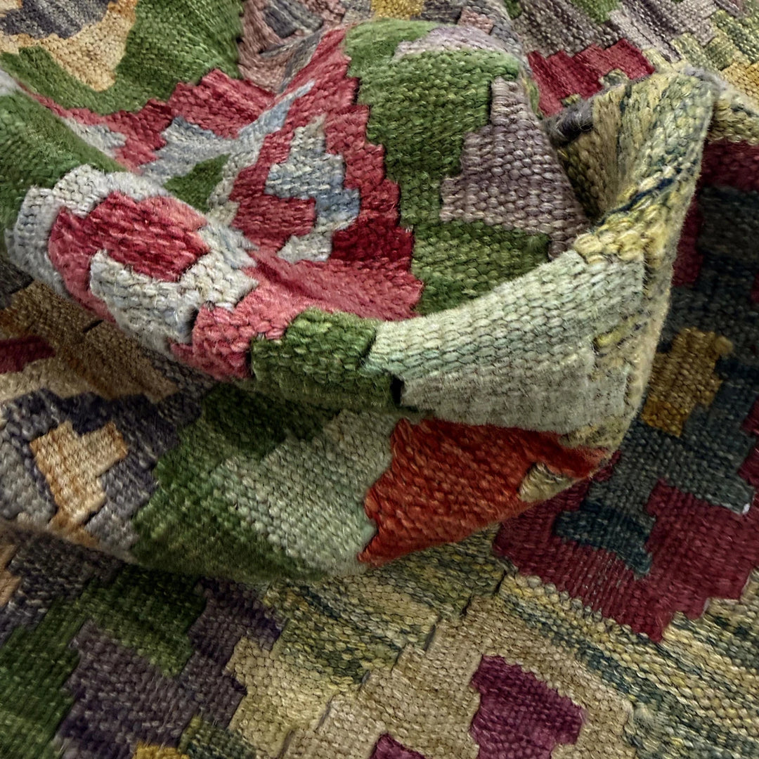 Afghan Vegetable Kilim Rug 5' 3" x 6' 7" Flat-Weave | No. AL112766