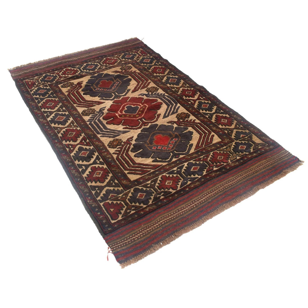 Beige Afghan Barjista Kilim Rug 4' 2" x 6' 1" Flat-Weave | No. AL11296