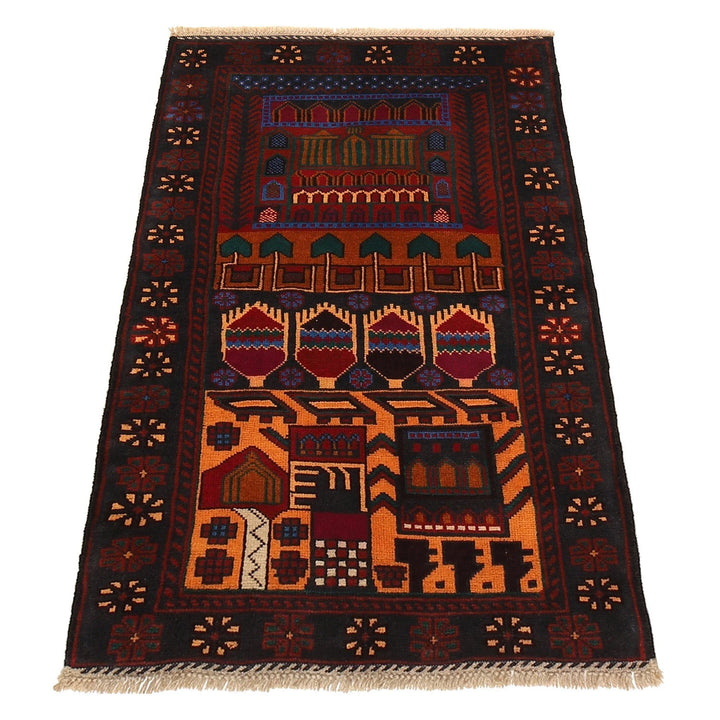 Afghan Oriental Rug 2' 9" x 4' 5" Hand-Knotted | No. AL11298