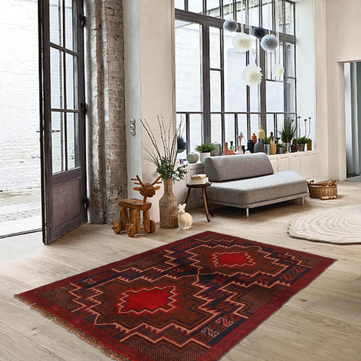Afghan Baluchi Rug 2' 10" x 4' 6" Hand-Knotted | No. AL11346
