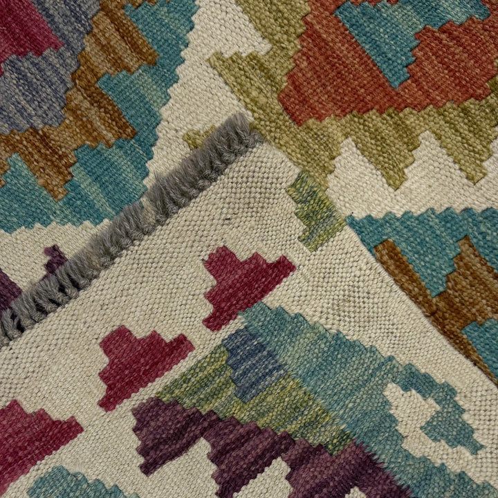 Afghan Vegetable Kilim Rug 2' 6" x 10' 1" Flat-Weave | No. AL113840