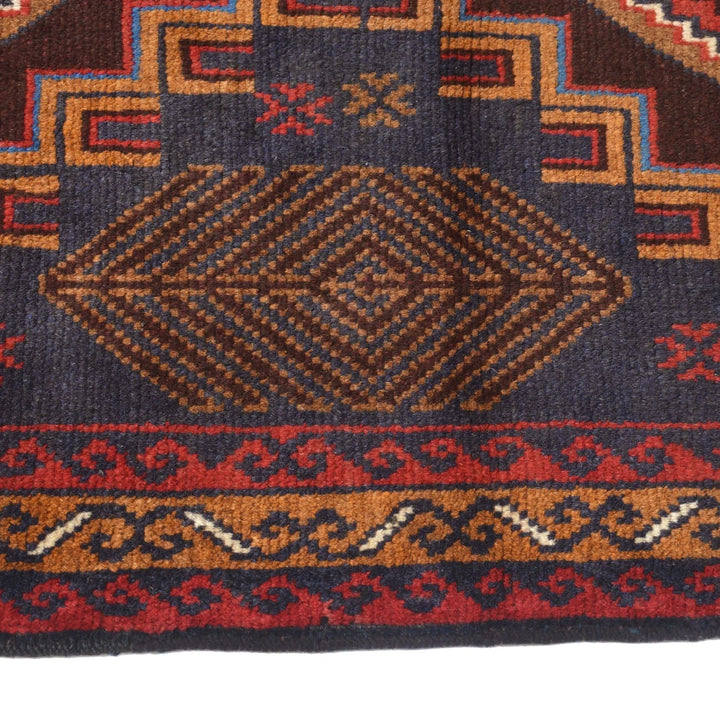 Afghan Baluchi Rug 3' 0" x 4' 5" Hand-Knotted | No. AL11413