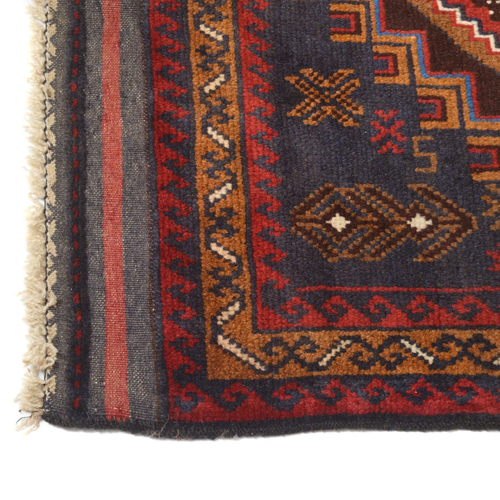 Afghan Baluchi Rug 3' 0" x 4' 5" Hand-Knotted | No. AL11413