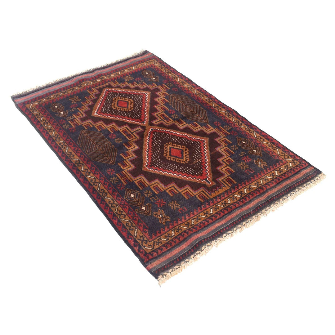 Afghan Baluchi Rug 3' 0" x 4' 5" Hand-Knotted | No. AL11413