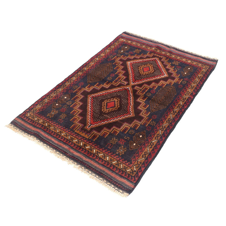 Afghan Baluchi Rug 3' 0" x 4' 5" Hand-Knotted | No. AL11413