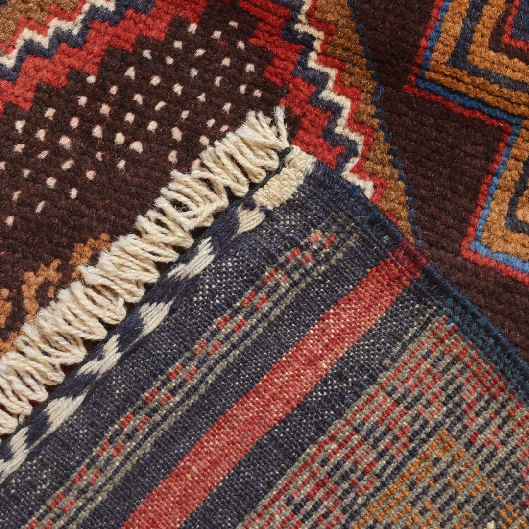 Afghan Baluchi Rug 3' 0" x 4' 5" Hand-Knotted | No. AL11413