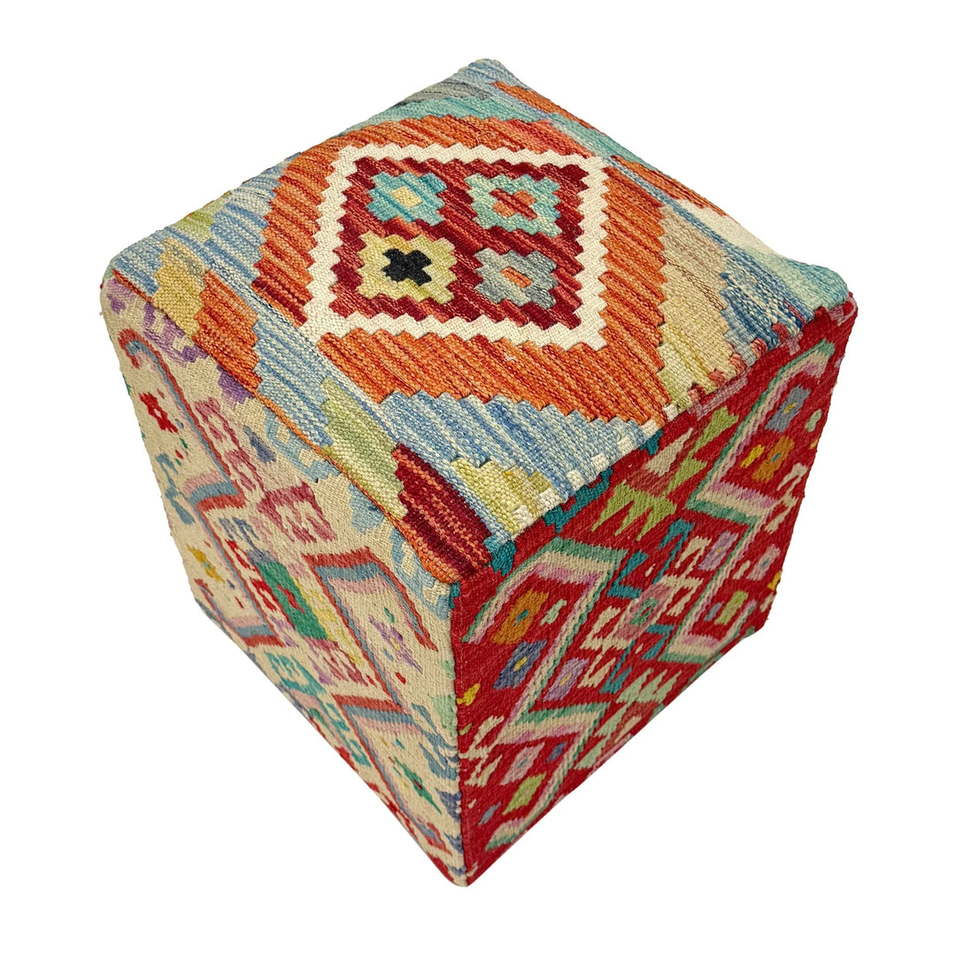Afghan Vegetable Kilim Rug 1' 3" x 1' 3" Flat-Weave | No. AL114772