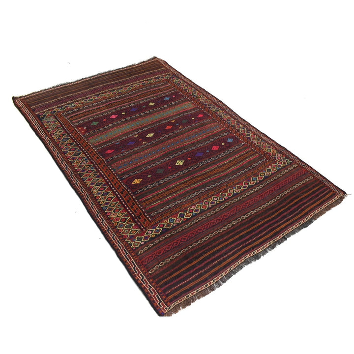 Afghan Laghari Kilim Rug 4' 0" x 6' 4" Hand-Knotted | No. AL11524
