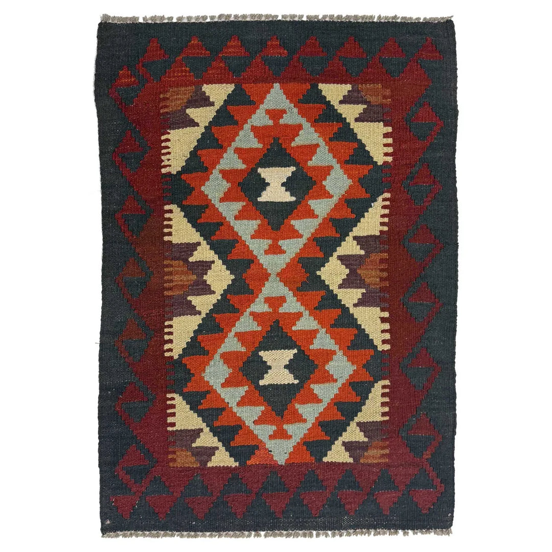 Afghan Kilim Rug 2' 1" x 2' 11" Flat-Weave | No. AL11565