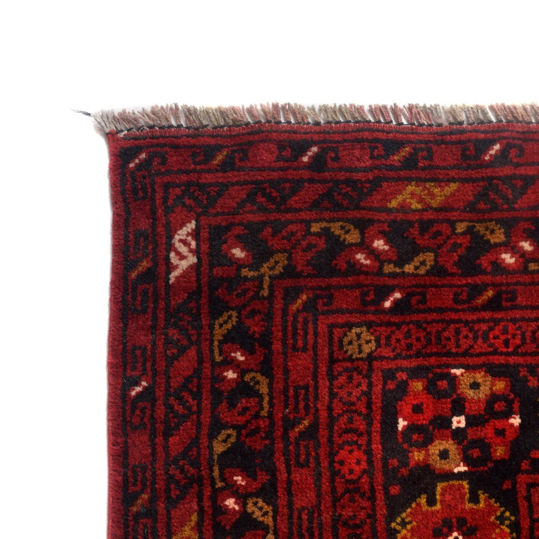 Red Afghan Khal Mohammadi Rug 7' 1" x 9' 11" Hand-Knotted | No. AL11652