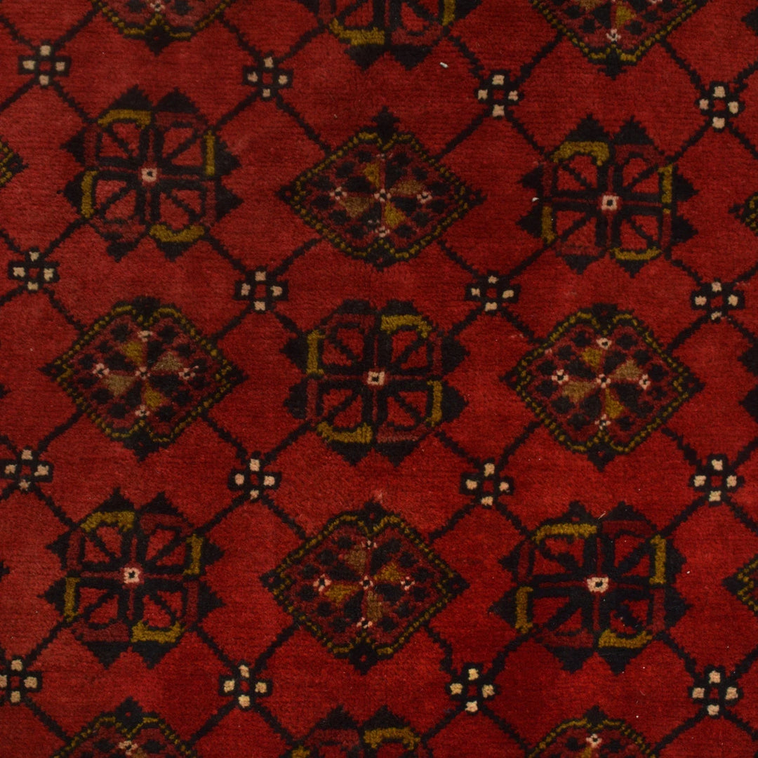 Red Afghan Khal Mohammadi Rug 7' 1" x 9' 11" Hand-Knotted | No. AL11652