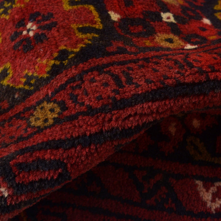Red Afghan Khal Mohammadi Rug 7' 1" x 9' 11" Hand-Knotted | No. AL11652
