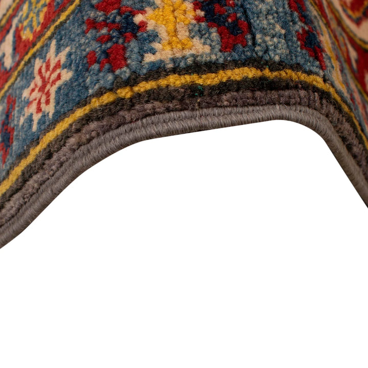 Gray Afghan Kazak Rug 4' 11" x 7' 0" Hand-Knotted | No. AL11653