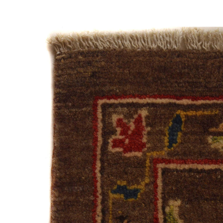 Tan Afghan Sultani Rug 3' 2" x 4' 11" Hand-Knotted | No. AL11678
