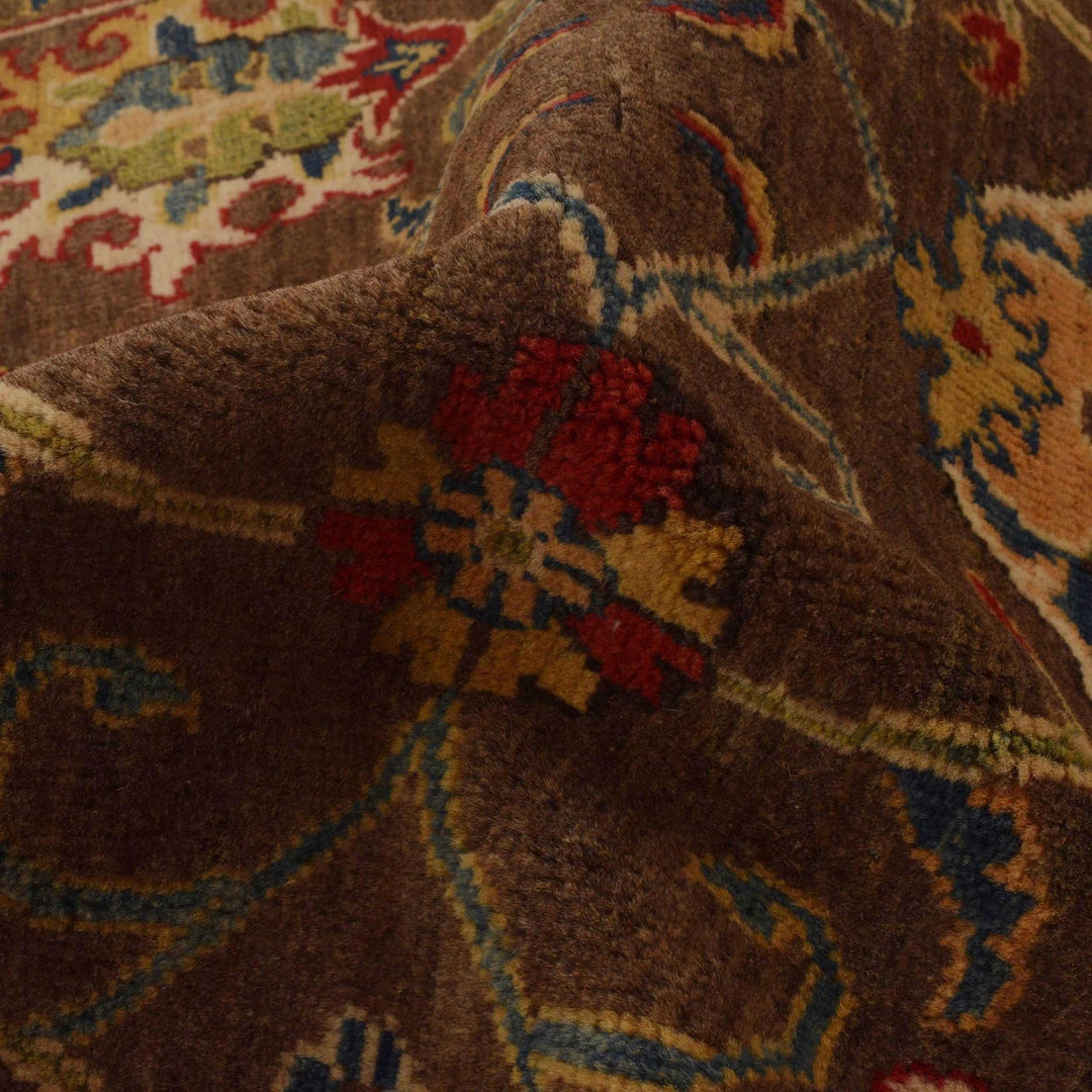 Tan Afghan Sultani Rug 3' 2" x 4' 11" Hand-Knotted | No. AL11678