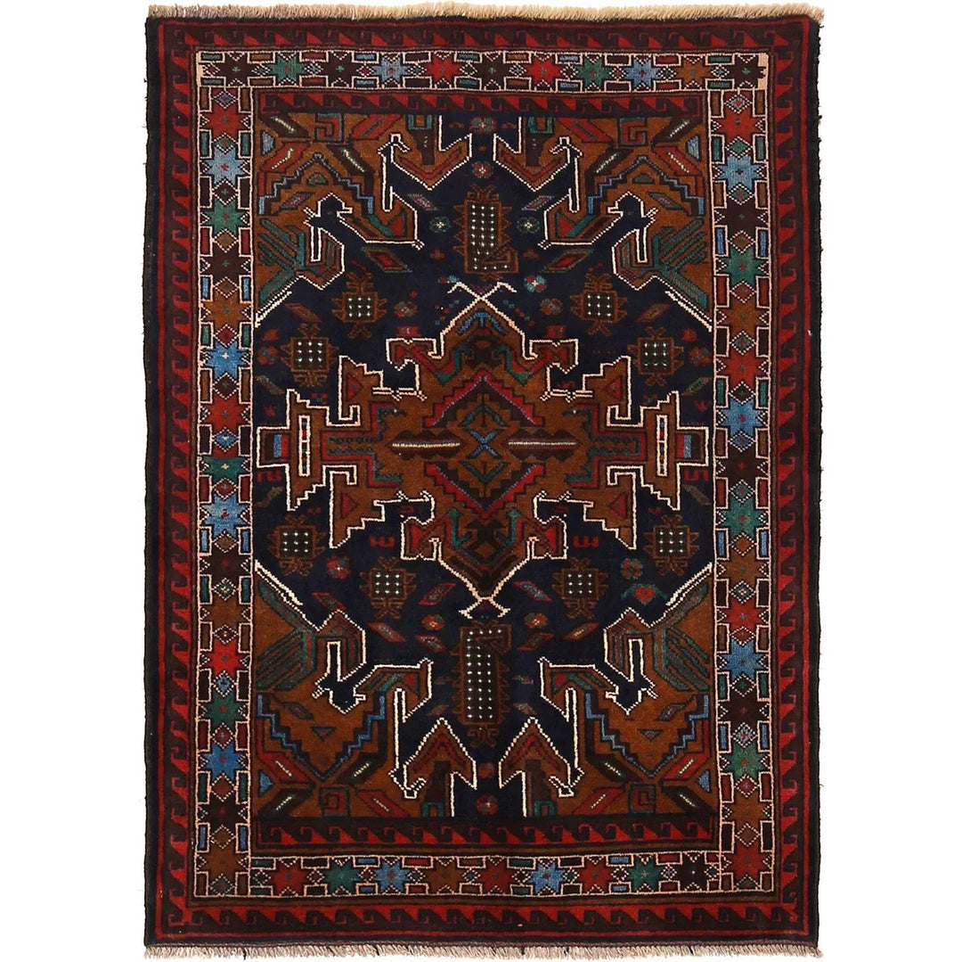 Afghan Baluchi Rug 2' 10" x 4' 1" Hand-Knotted | No. AL11687