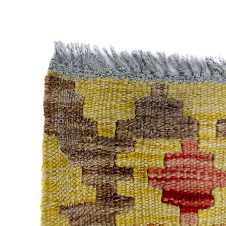 Afghan Vegetable Kilim Rug 3' 7" x 4' 5" Flat-Weave | No. AL116946